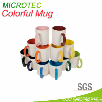 11oz Inner & Handle Color Mug, Grade B, Mt-B002hb, SGS&FDA Approved